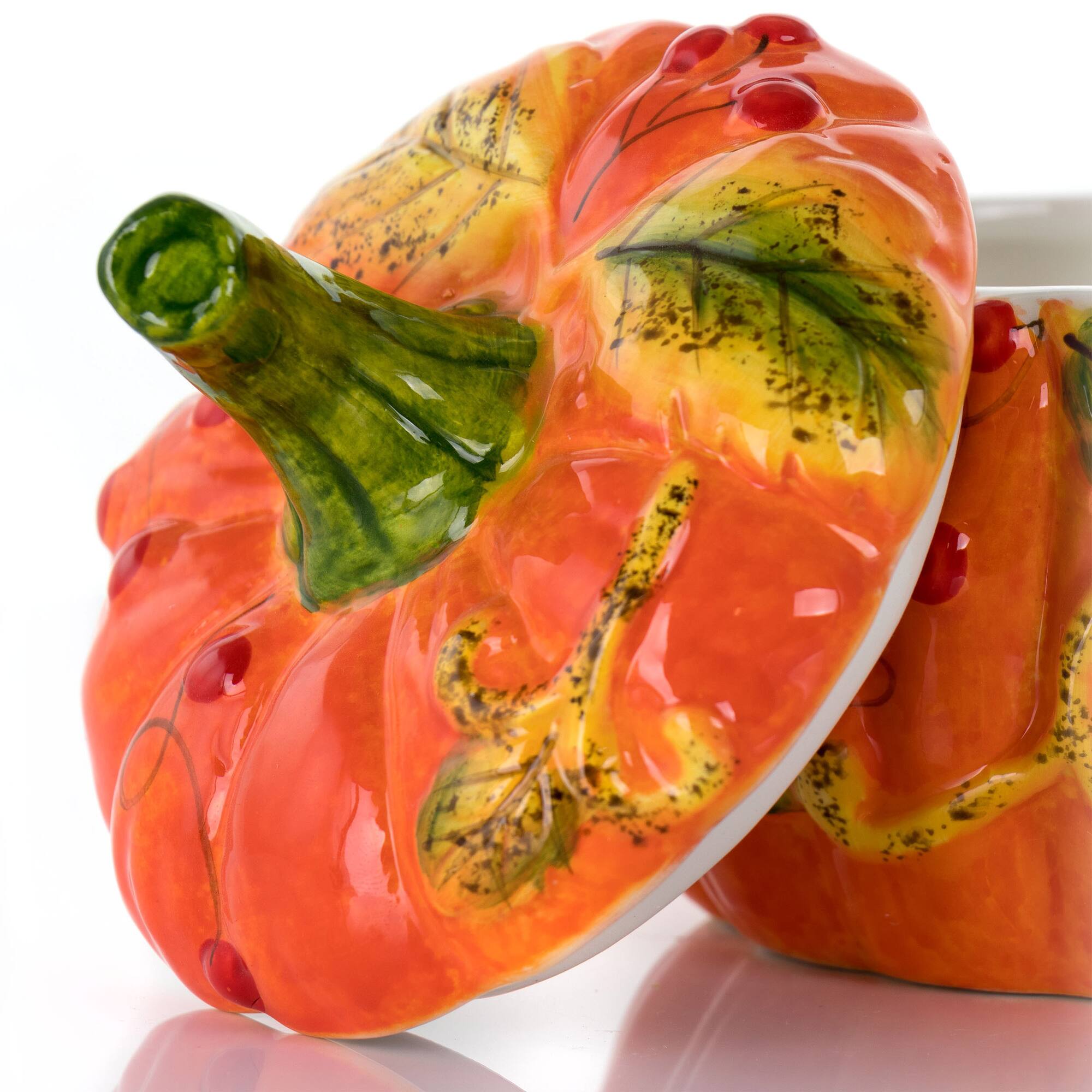 Gibson Home® Orange Stoneware Pumpkin Cookie Jar with Lid